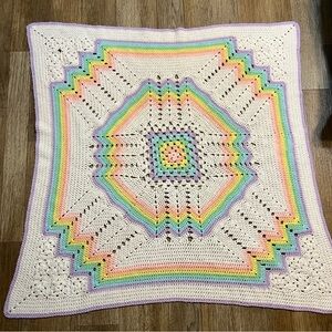 42” X 42” Crochet Quilt Baby Blanket Afghan